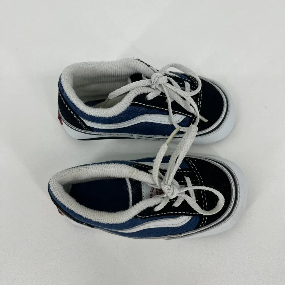 Vans Toddler Old Skool Shoes Baby Toddler‎ Size 4C Blue Black Lace Up